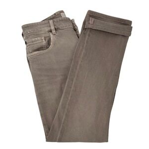 Teleria Zed Mens 32 Jeans Selvedge Denim Concept Khaki Tan Slim Straight Luxury